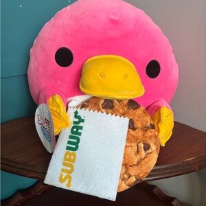 NWT Zuru Snackles Series 2 Whitney the Platypus plush w/ a Subway cookie 14”